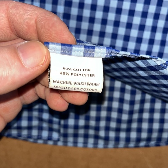 NWOT -Men’s L - Berkley Jensen Wrinkle Free ShortSleeve button down -(BLUE)- - Picture 6 of 11